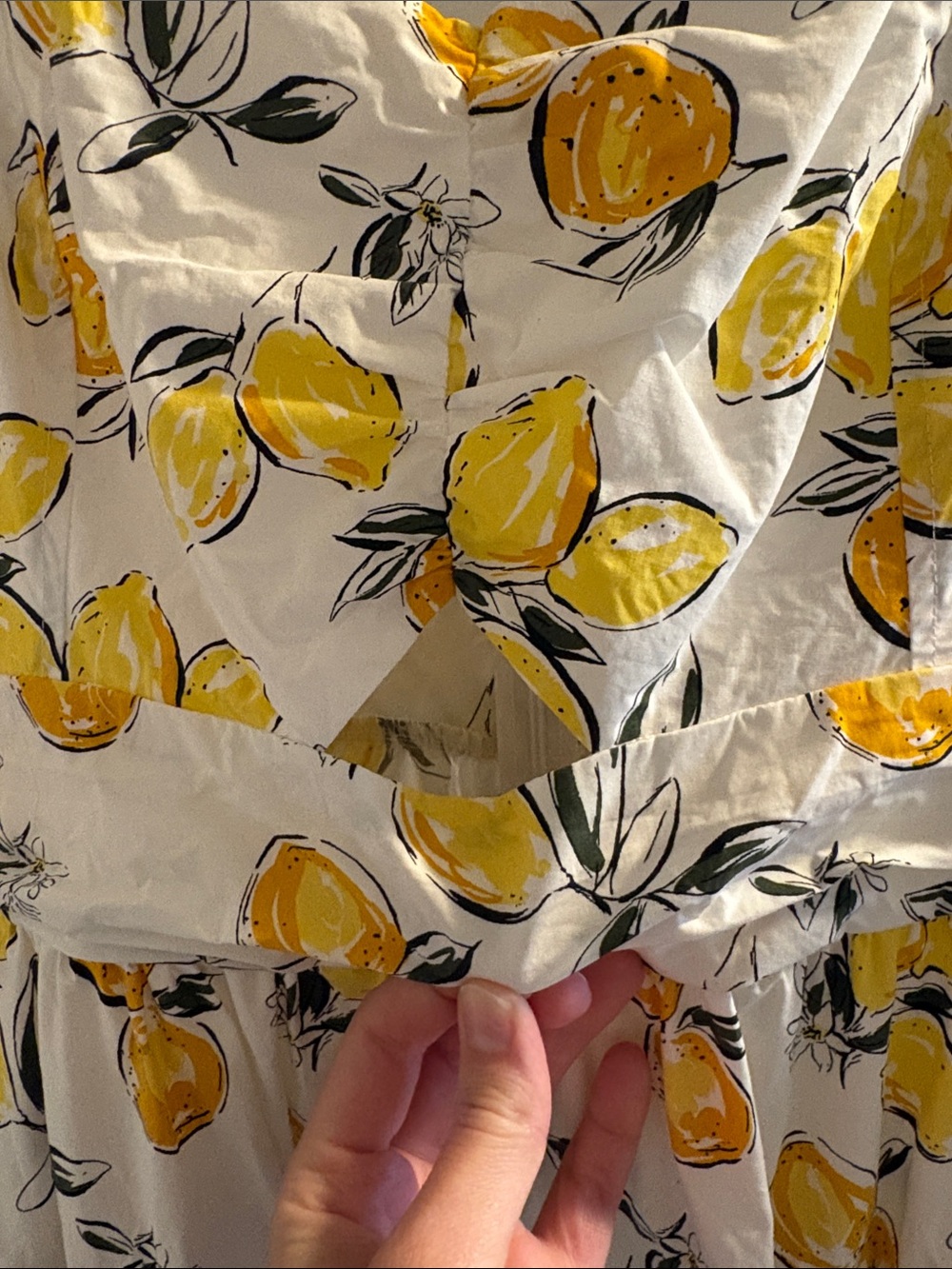 White Sundress with Yellow Lemon Print - Picture 2 of 7
